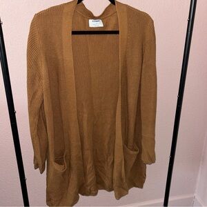 Old Navy Tan Longline Knit Soft Brown Work Comfortable Basics Cardigan